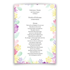 Floral funeral order of service templates